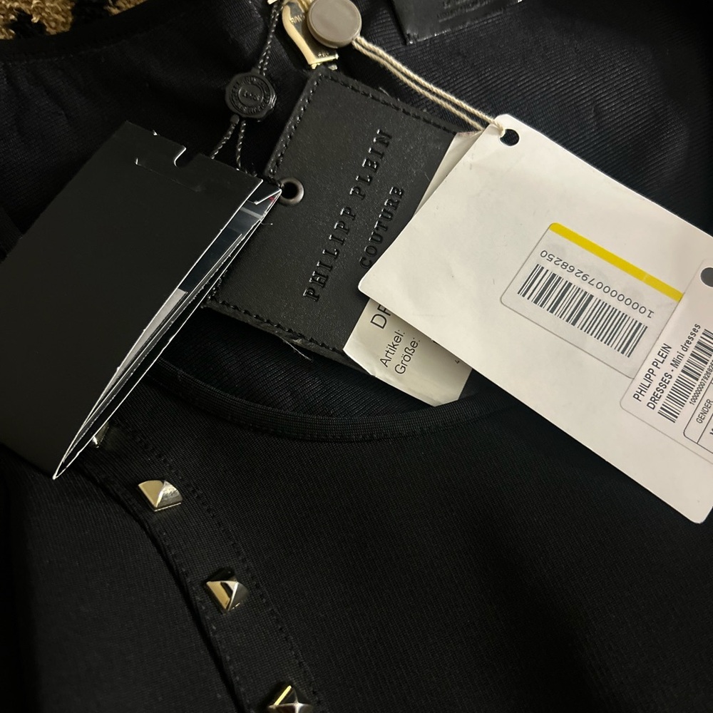 Philipp Plein Black Long Sleeve Dress with Studded Detail - Picture 7 of 12